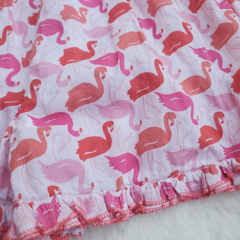 Mini Boden Flamingo Print Pink Kids Romper Size 6-7Y - Picture 2 of 4